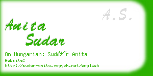 anita sudar business card